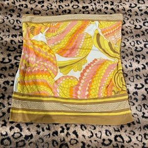 Trina Turk 100% silk strapless blouse